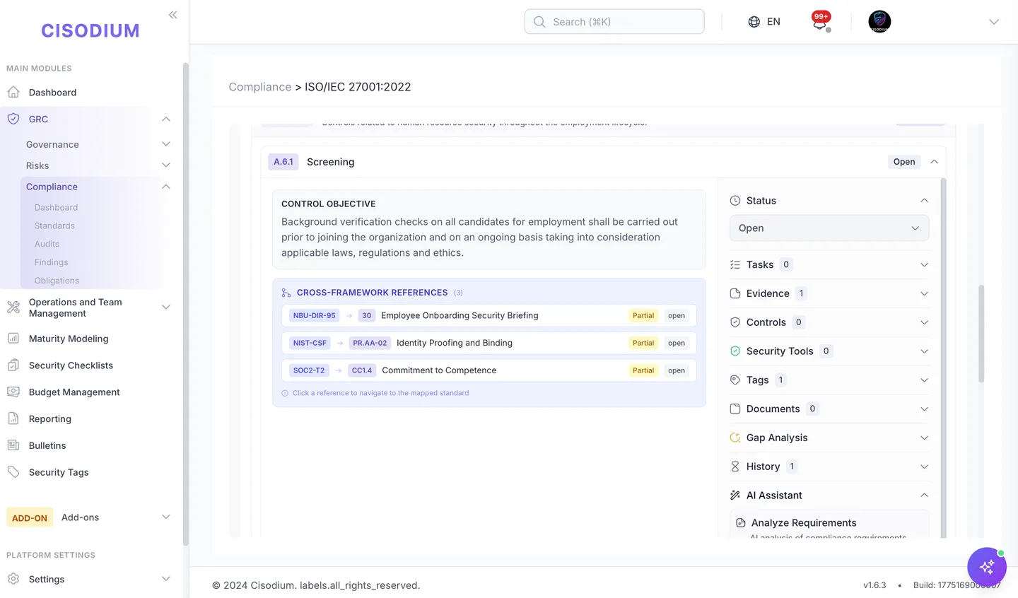 Cross-framework compliance