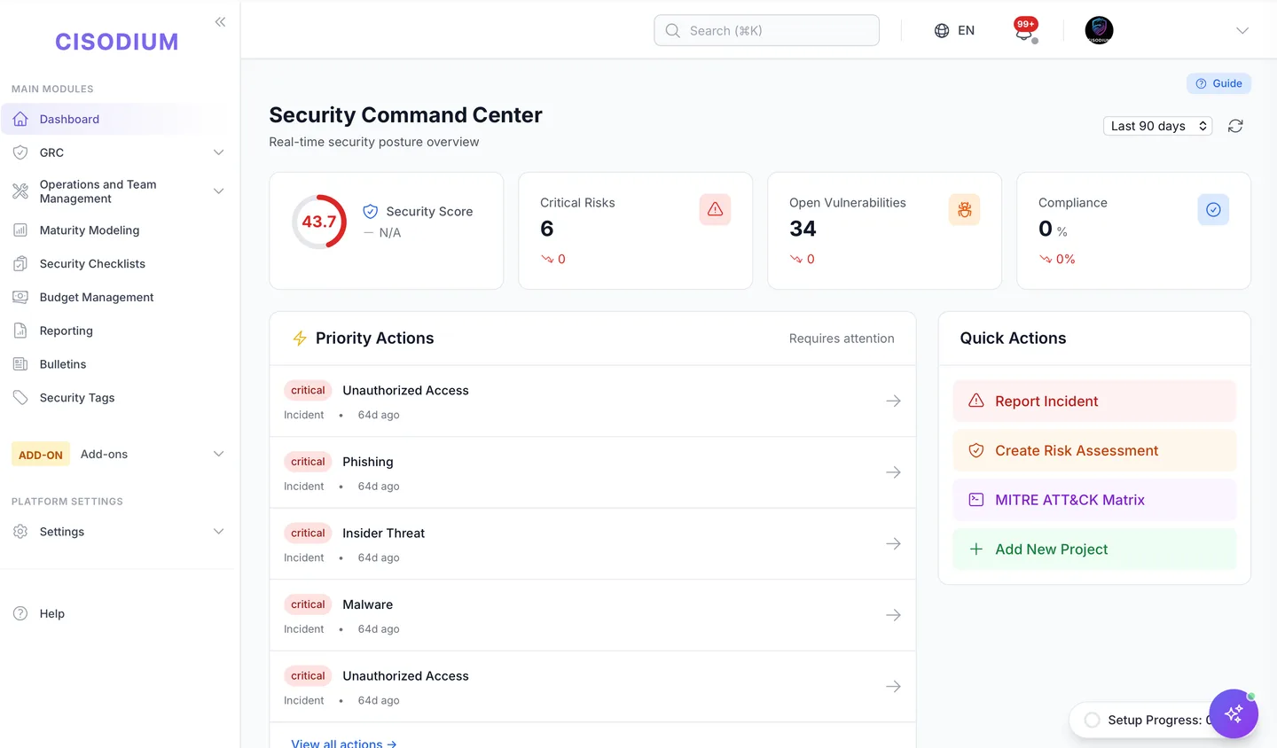 Cisodium Security Command Center